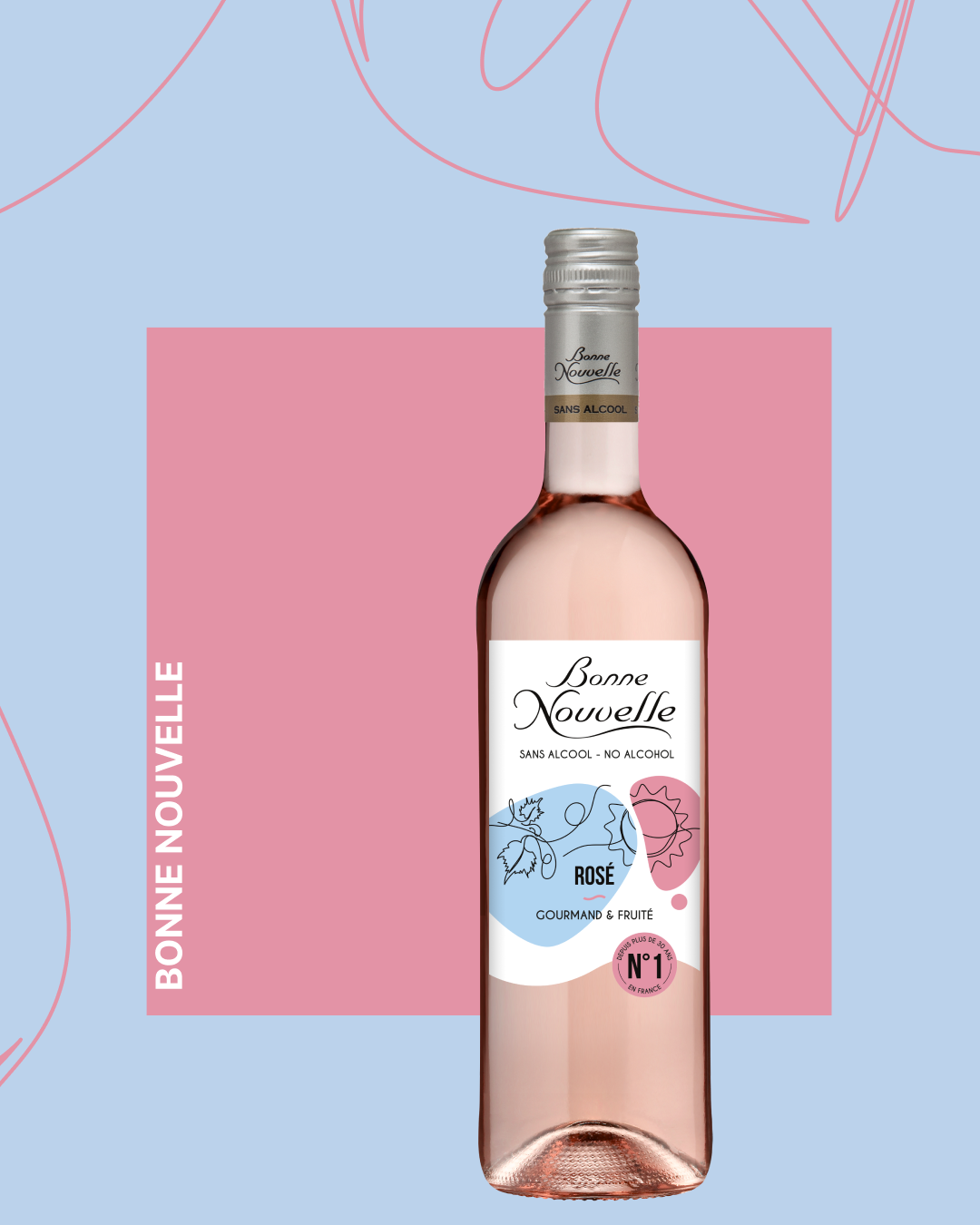 BONNE NOUVELLE Vin sans alcool rosé 75cl pas cher 